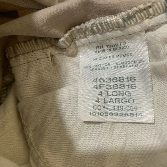 Lee Womens Essential Chino Pants Khaki Beige Size 4 Long Straight Leg Mid Rise - Picture 7 of 7